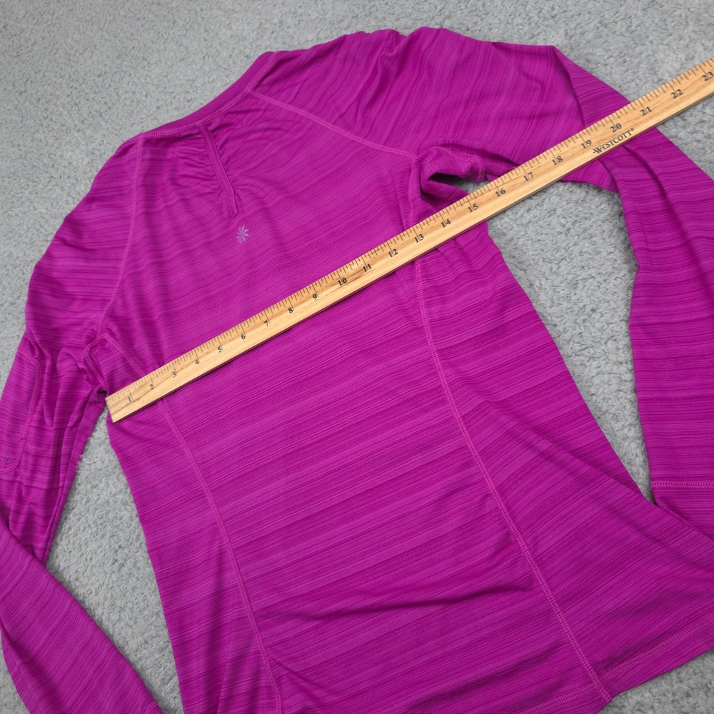 Athleta Long Sleeve Top Half Zip Ruched Athletic Purple Size M - Picture 7 of 8